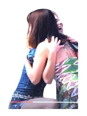 aso TV’s 90210  new Sky  Jewel Neck Bold Print Silk Halter Top  Braided Strap